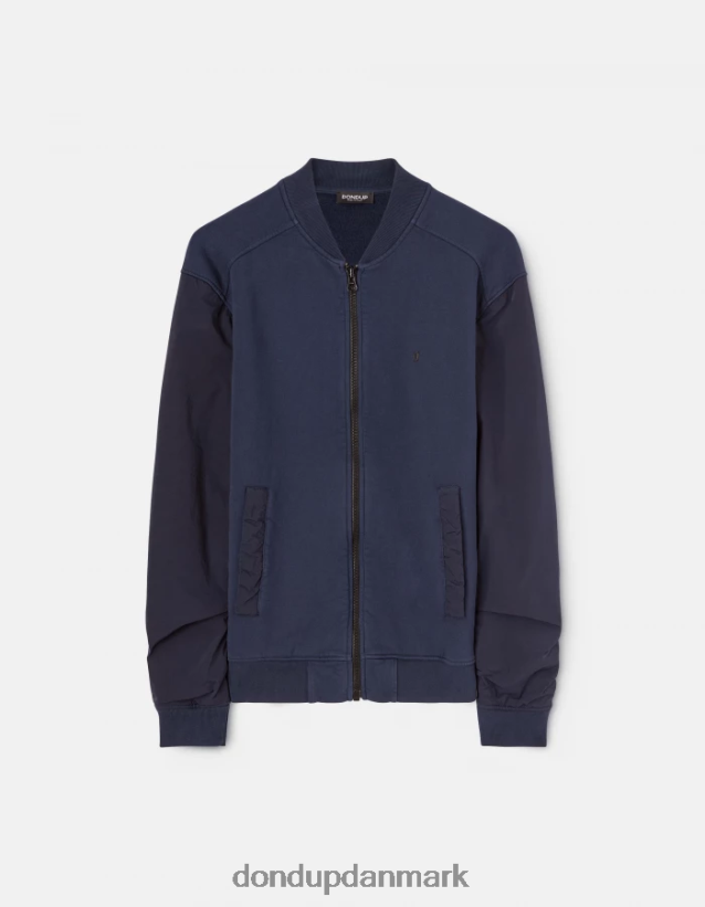 bomberjakke i regular fit fleece Mænd 0XD0D0839 Marine blå DONDUP beklædning