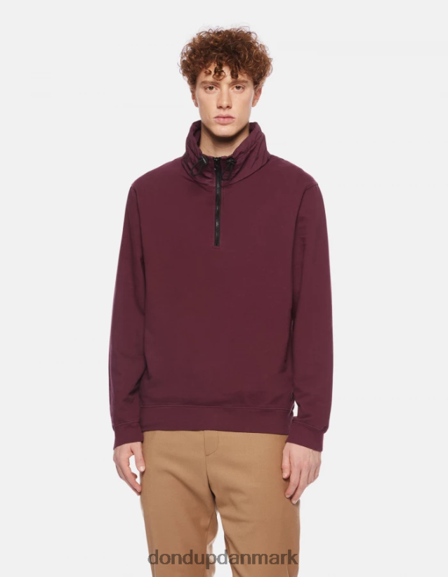 sweatshirt med høj hals i normal pasform Mænd 0XD0D0844 prugna DONDUP beklædning