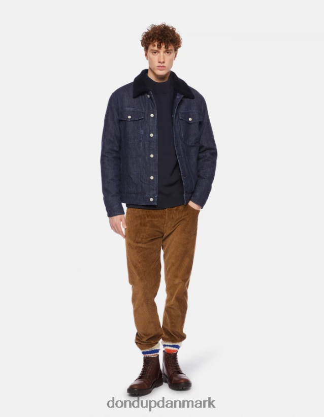 sweatshirt med rund hals i normal pasform Mænd 0XD0D0838 Marine blå DONDUP beklædning