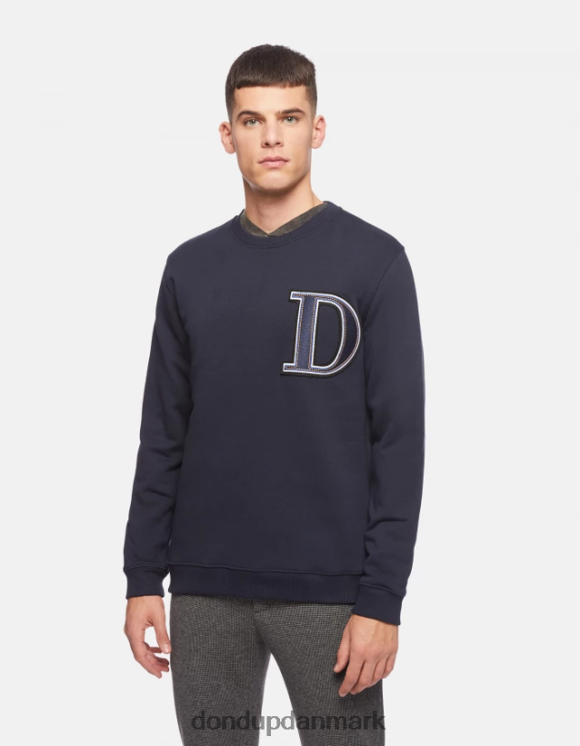 sweatshirt med rund hals i normal pasform Mænd 0XD0D0840 Marine blå DONDUP beklædning