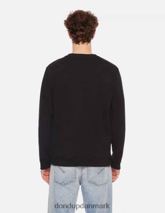 sweatshirt med rund hals i normal pasform Mænd 0XD0D0841 sort DONDUP beklædning