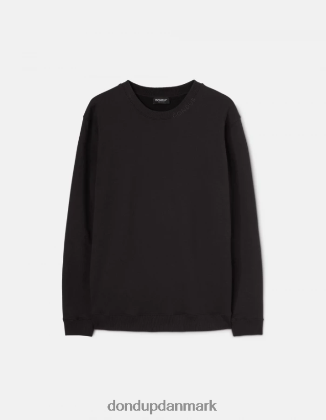 sweatshirt med rund hals i normal pasform Mænd 0XD0D0841 sort DONDUP beklædning