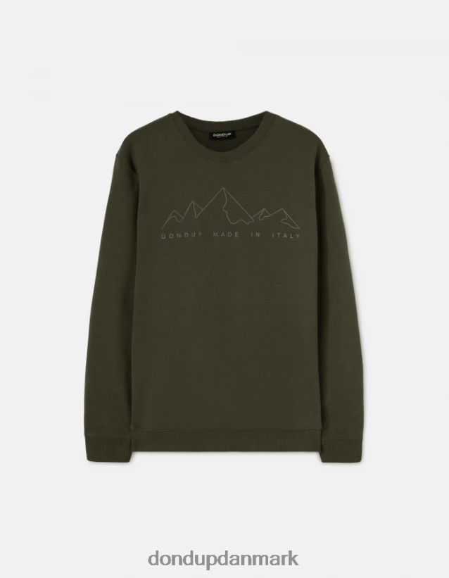 sweatshirt med rund hals i normal pasform Mænd 0XD0D0848 asfalto DONDUP beklædning