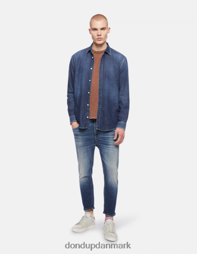 jersey t-shirt med normal pasform Mænd 0XD0D0798 cioccolato DONDUP beklædning