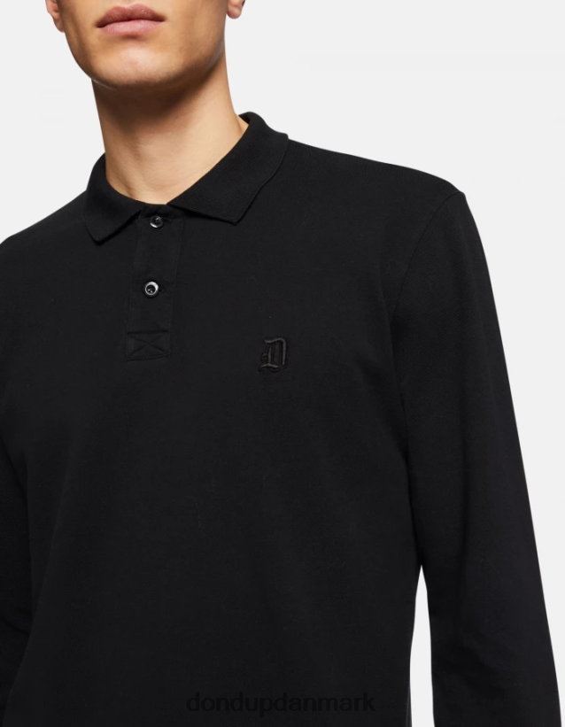 regular fit pique poloshirt Mænd 0XD0D0809 sort DONDUP beklædning