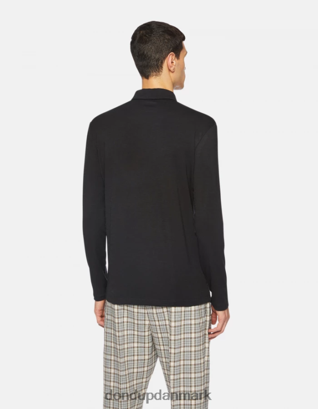 regular fit poloshirt i uld og silke Mænd 0XD0D0802 sort DONDUP beklædning