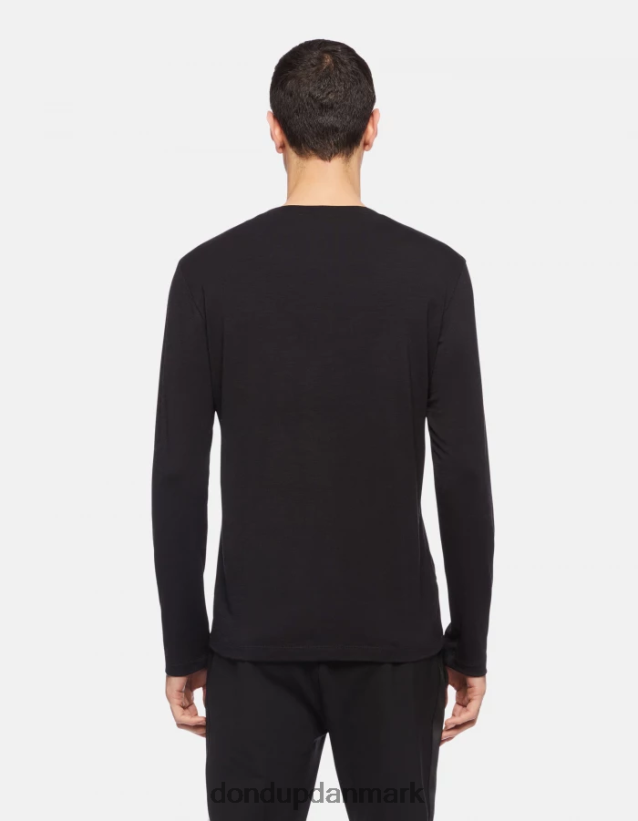 regular fit uld- og silke-t-shirt Mænd 0XD0D0801 sort DONDUP beklædning