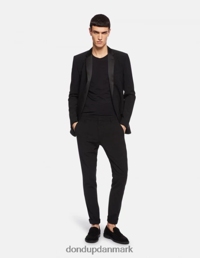 regular fit uld- og silke-t-shirt Mænd 0XD0D0801 sort DONDUP beklædning