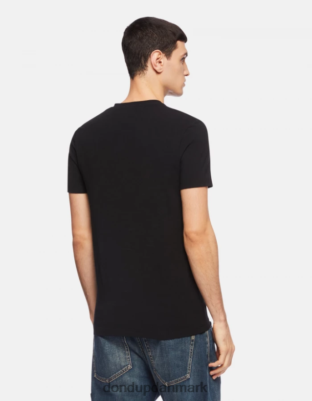 slim fit jersey t-shirt Mænd 0XD0D0811 sort DONDUP beklædning