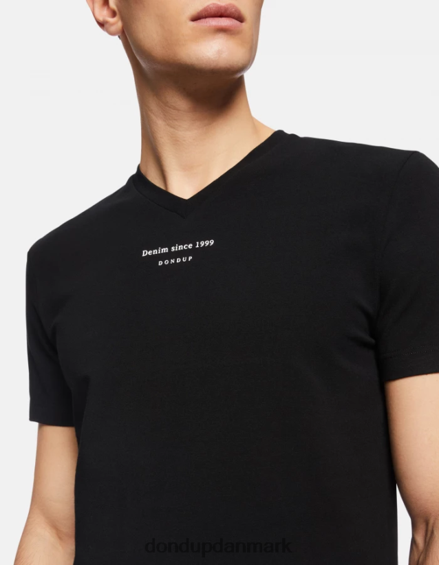 slim fit jersey t-shirt Mænd 0XD0D0811 sort DONDUP beklædning