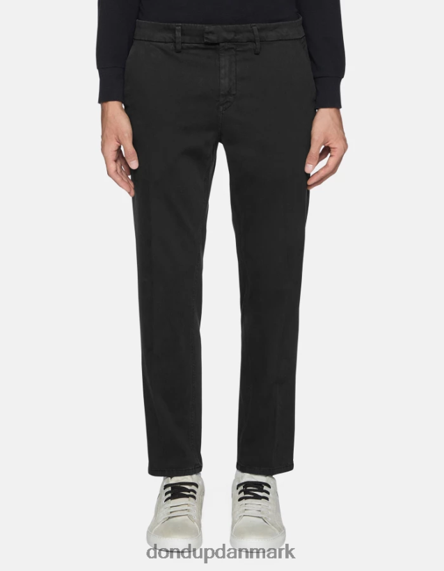 pablo satinbukser med normal pasform Mænd 0XD0D0741 sort DONDUP beklædning