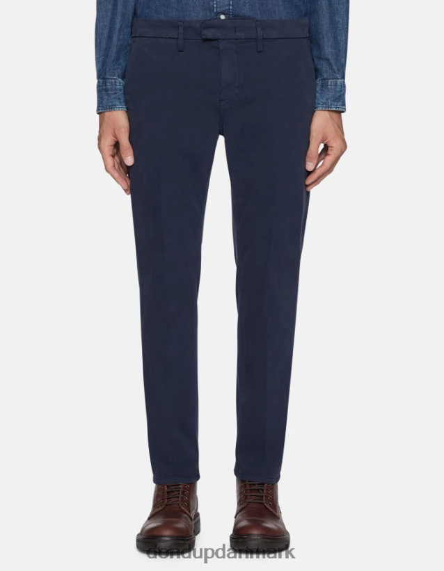 pablo satinbukser med normal pasform Mænd 0XD0D0743 Marine blå DONDUP beklædning
