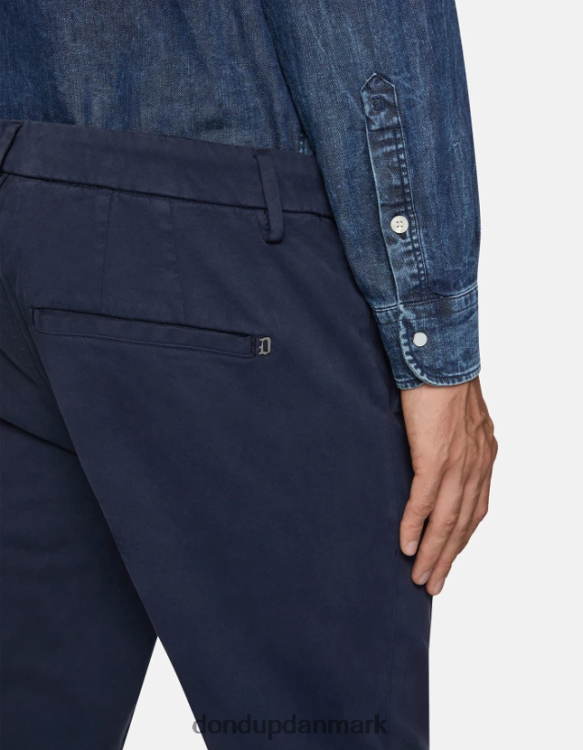 pablo satinbukser med normal pasform Mænd 0XD0D0743 Marine blå DONDUP beklædning