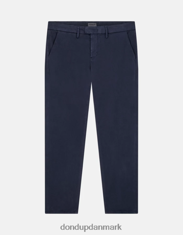 pablo satinbukser med normal pasform Mænd 0XD0D0743 Marine blå DONDUP beklædning