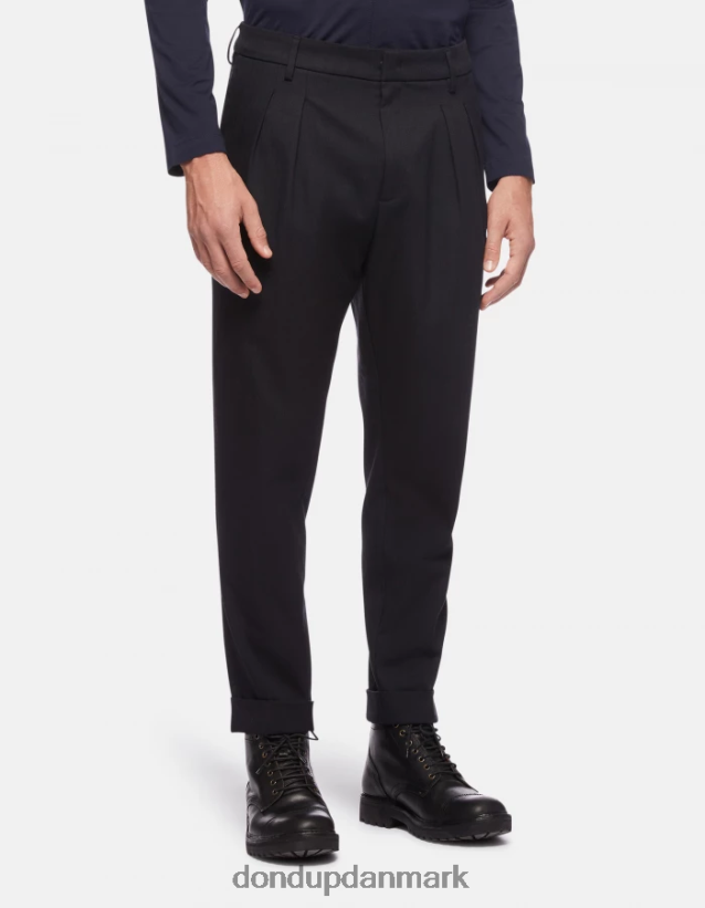 oscar gulerods-fit uld-blanding bukser Mænd 0XD0D0759 Marine blå DONDUP beklædning