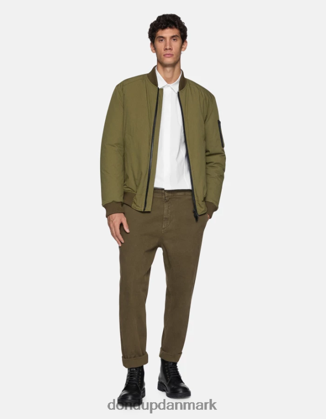 zyan bukser i bomuld, der passer til gulerod Mænd 0XD0D0751 militærgrøn DONDUP beklædning