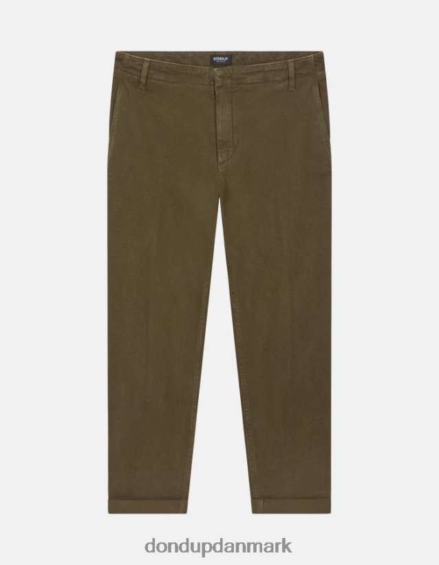 zyan bukser i bomuld, der passer til gulerod Mænd 0XD0D0751 militærgrøn DONDUP beklædning