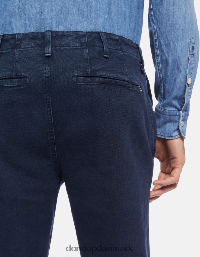 zyan bukser i bomuld, der passer til gulerod Mænd 0XD0D0752 Marine blå DONDUP beklædning