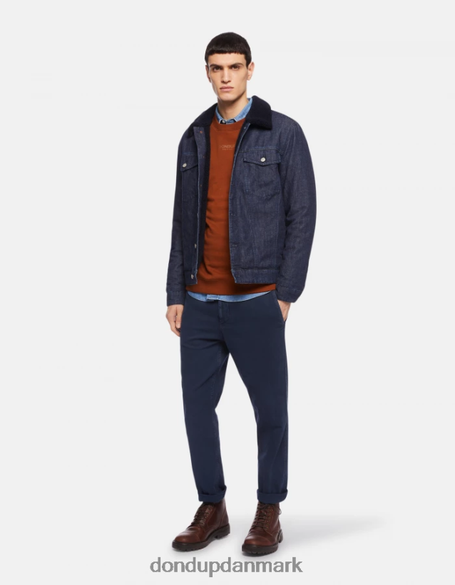 zyan bukser i bomuld, der passer til gulerod Mænd 0XD0D0752 Marine blå DONDUP beklædning