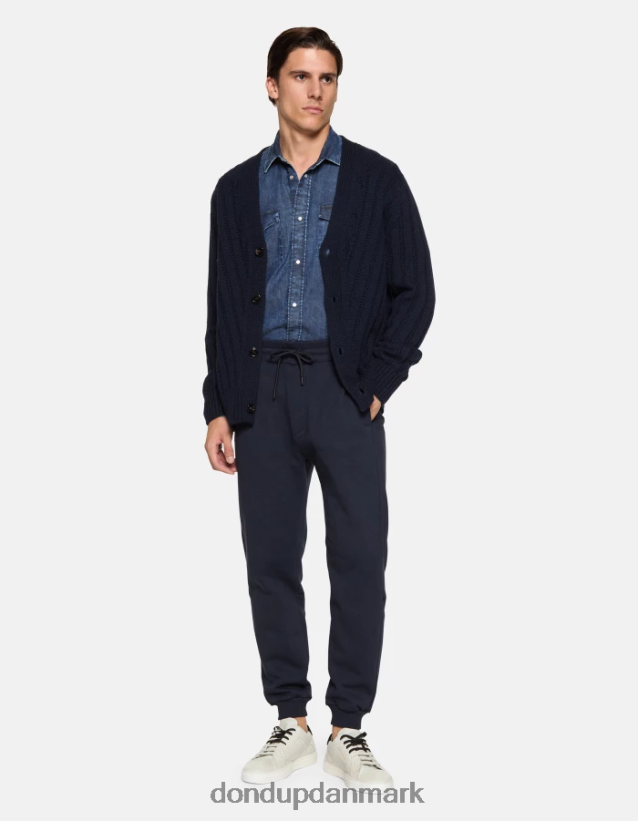 almindelige fleece joggere Mænd 0XD0D0713 Marine blå DONDUP beklædning