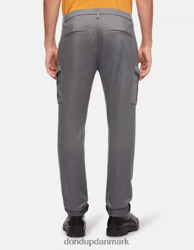 eddy slim-fit 34-tommer uld- og bomuldsbukser Mænd 0XD0D0788 grå DONDUP beklædning