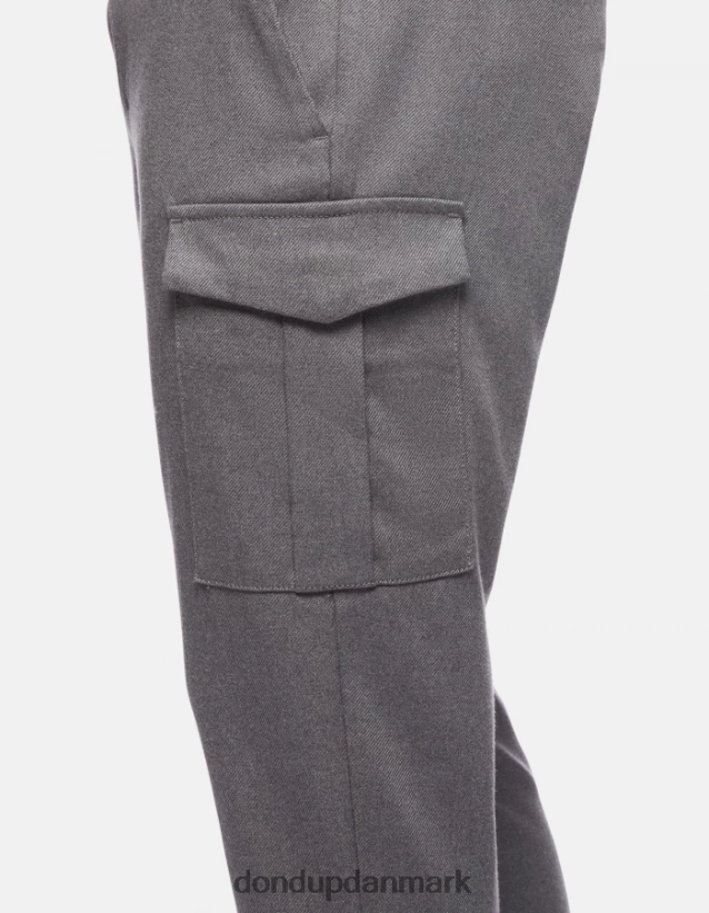eddy slim-fit 34-tommer uld- og bomuldsbukser Mænd 0XD0D0788 grå DONDUP beklædning