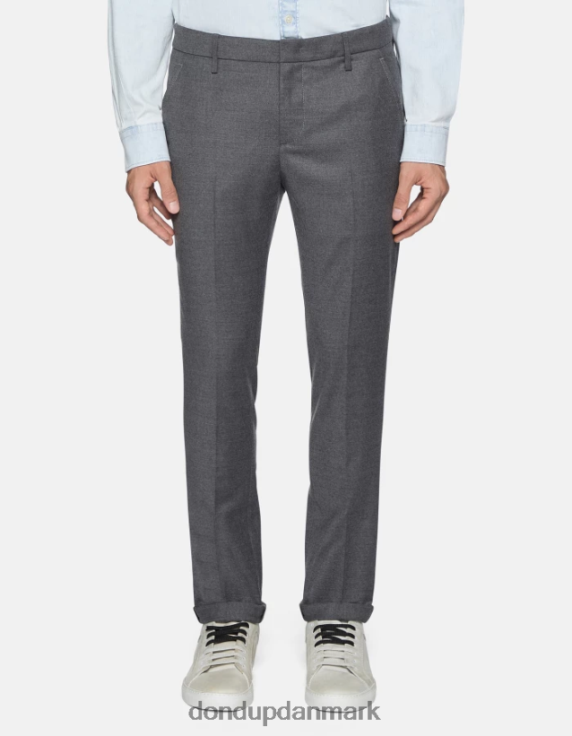 gaubert flannelbukser med smal pasform Mænd 0XD0D0784 grå DONDUP beklædning