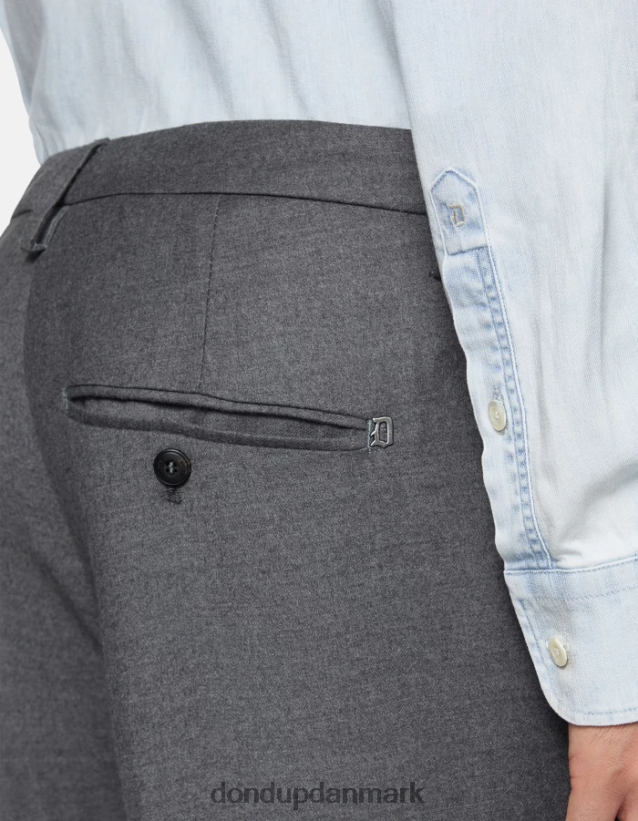 gaubert flannelbukser med smal pasform Mænd 0XD0D0784 grå DONDUP beklædning