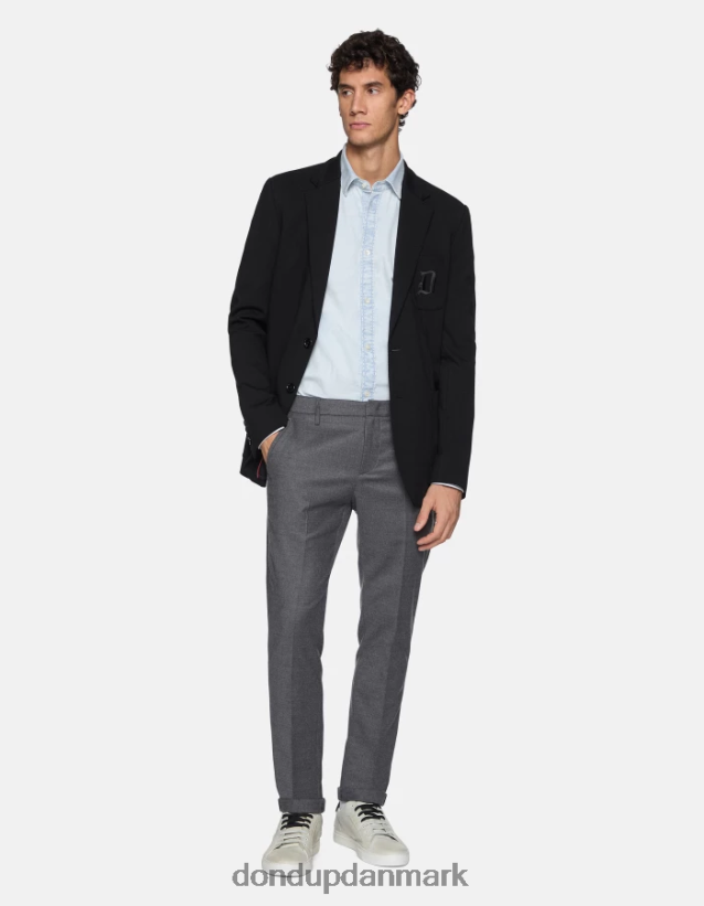 gaubert flannelbukser med smal pasform Mænd 0XD0D0784 grå DONDUP beklædning