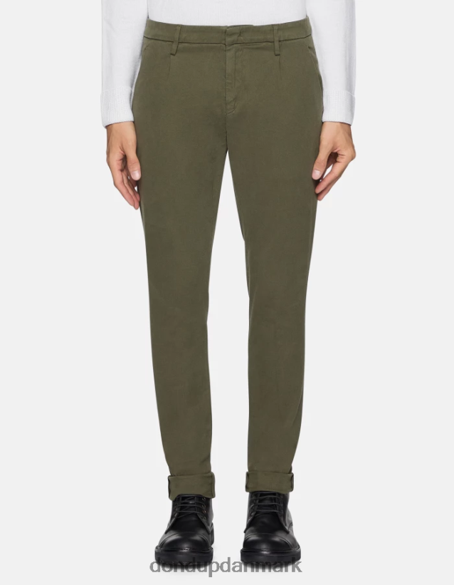 gaubert slim-fit bomuldsbukser med pile Mænd 0XD0D0723 salvie grøn DONDUP beklædning