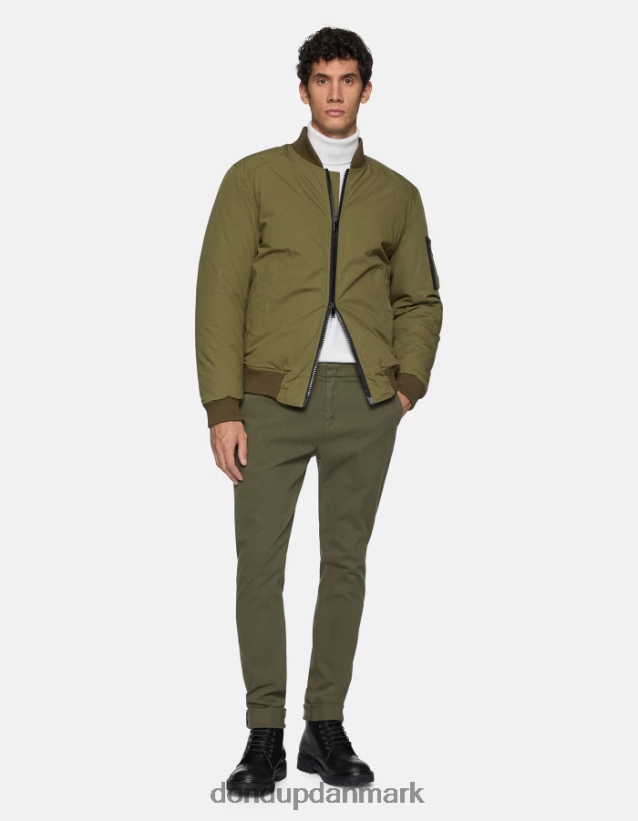 gaubert slim-fit bomuldsbukser med pile Mænd 0XD0D0723 salvie grøn DONDUP beklædning