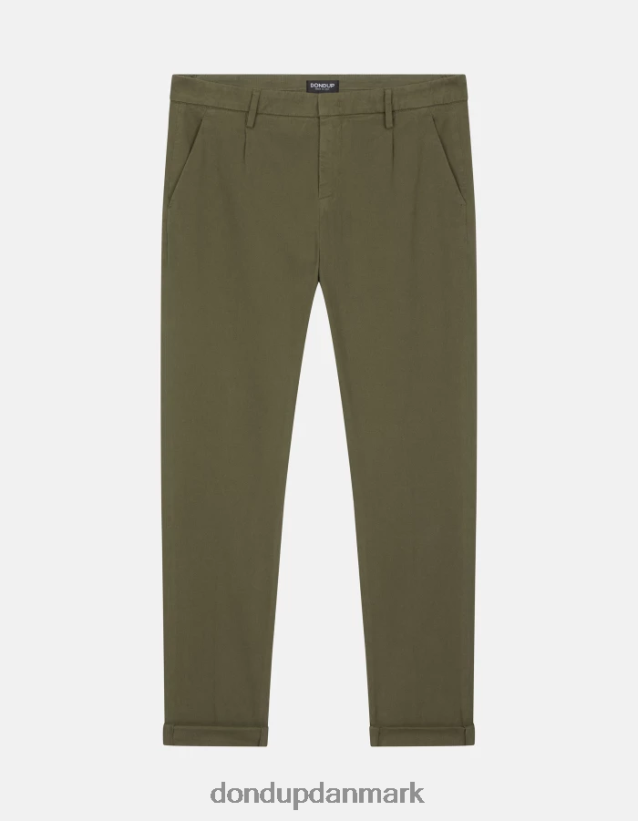 gaubert slim-fit bomuldsbukser med pile Mænd 0XD0D0723 salvie grøn DONDUP beklædning
