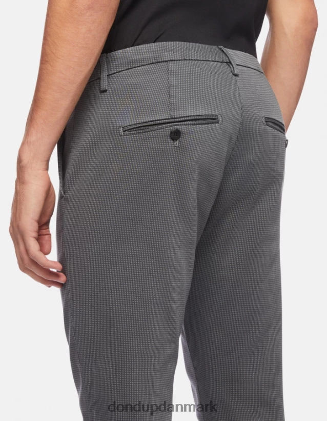 gaubert slim-fit bukser i trykt bomuld Mænd 0XD0D0773 grå DONDUP beklædning