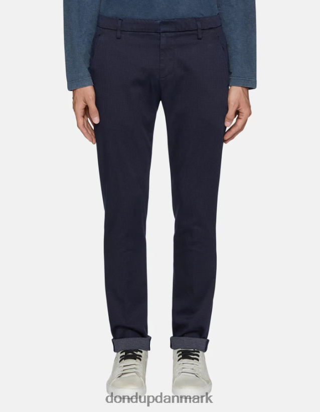 gaubert slim-fit bukser i trykt bomuld Mænd 0XD0D0774 blå DONDUP beklædning