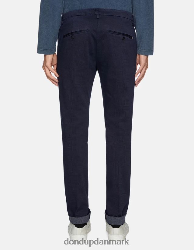 gaubert slim-fit bukser i trykt bomuld Mænd 0XD0D0774 blå DONDUP beklædning