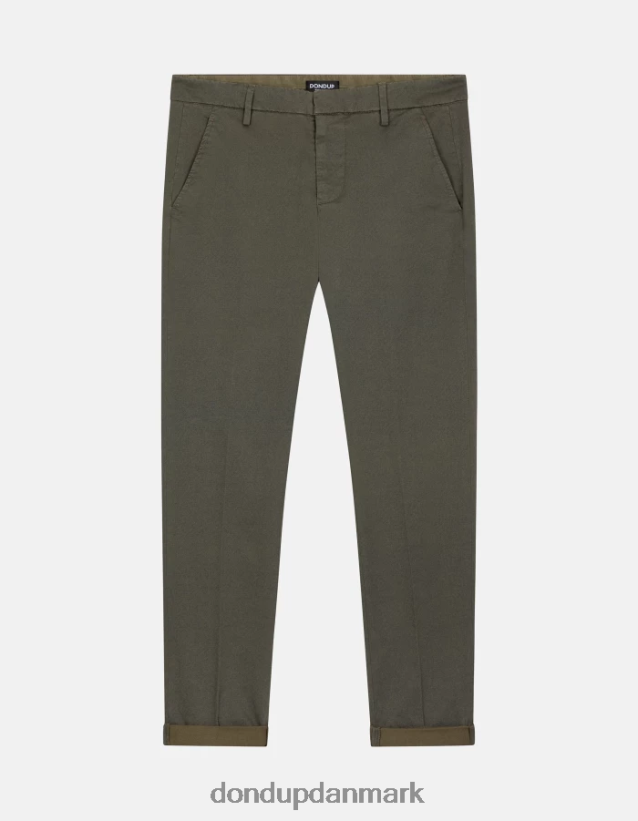 gaubert slim-fit bukser i trykt bomuld Mænd 0XD0D0781 salvie grøn DONDUP beklædning