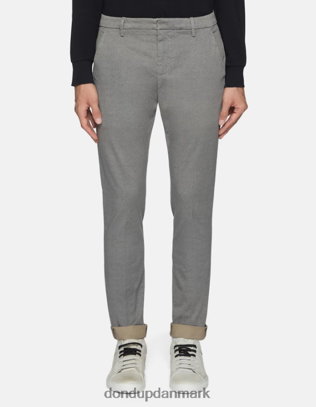 gaubert slim-fit bukser i trykt bomuld Mænd 0XD0D0782 corteccia DONDUP beklædning