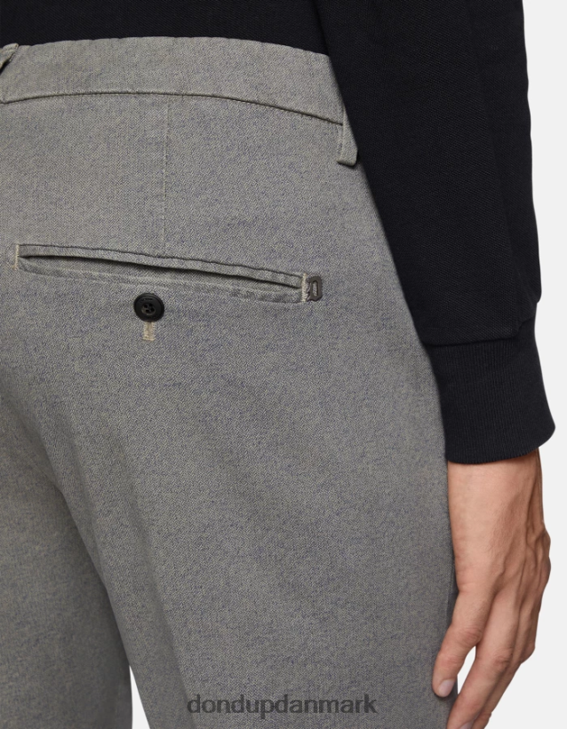 gaubert slim-fit bukser i trykt bomuld Mænd 0XD0D0782 corteccia DONDUP beklædning
