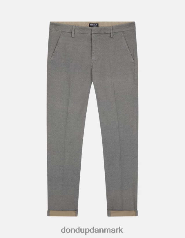 gaubert slim-fit bukser i trykt bomuld Mænd 0XD0D0782 corteccia DONDUP beklædning