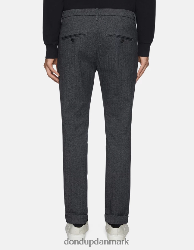 gaubert slim-fit bukser i trykt bomuld Mænd 0XD0D0783 grå DONDUP beklædning