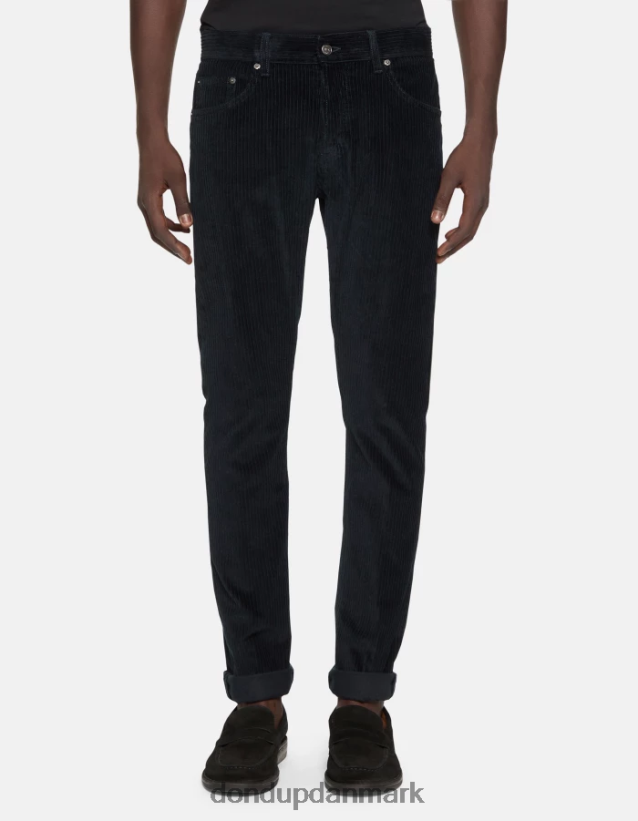 icon regular fit 34-tommer fløjlsbukser Mænd 0XD0D0557 Marine blå DONDUP beklædning