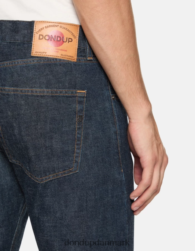 ikon jeans med regulær pasform i stiv denim med kant Mænd 0XD0D0567 blå DONDUP beklædning
