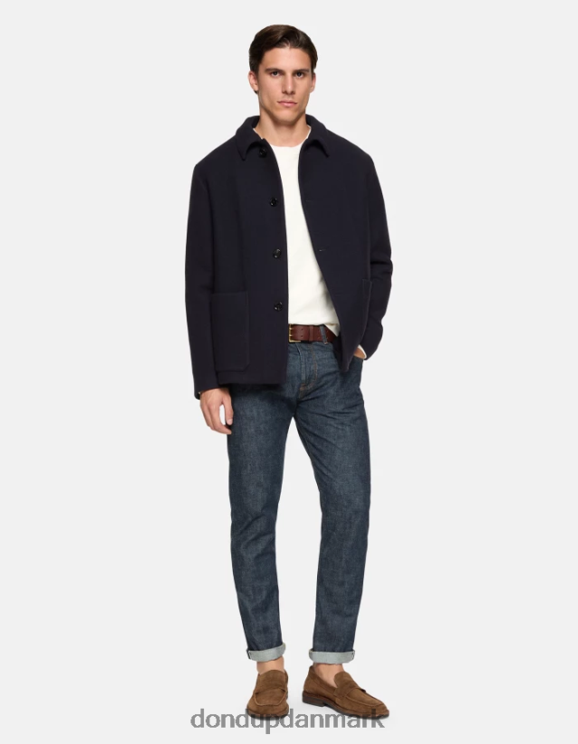 ikon jeans med regulær pasform i stiv denim med kant Mænd 0XD0D0567 blå DONDUP beklædning