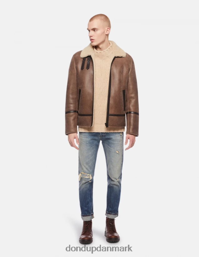 ikon jeans med regulær pasform i stiv denim med kant Mænd 0XD0D0617 blå DONDUP beklædning