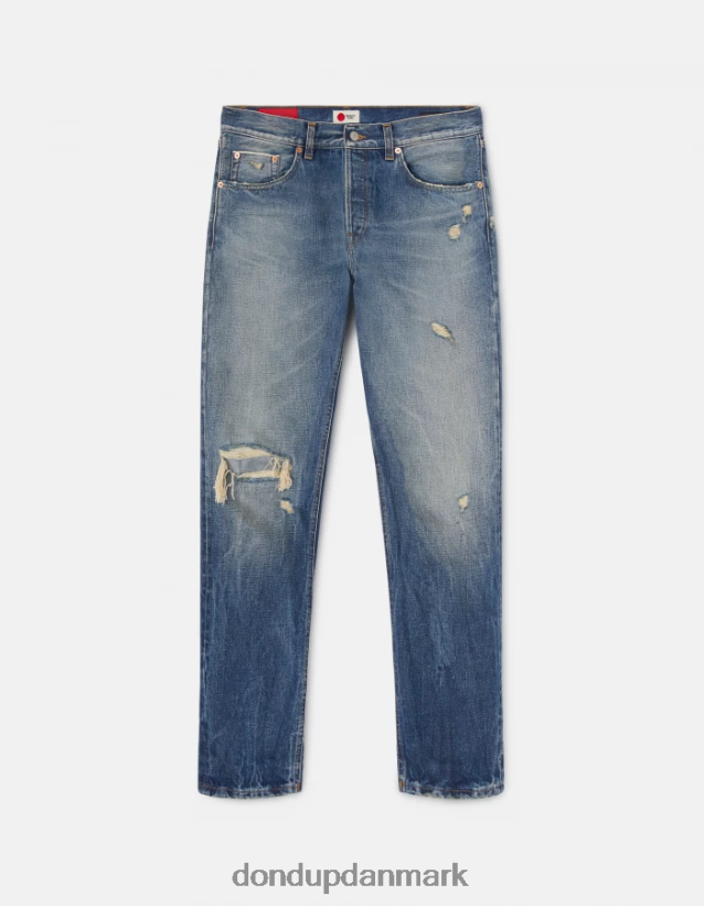 ikon jeans med regulær pasform i stiv denim med kant Mænd 0XD0D0617 blå DONDUP beklædning