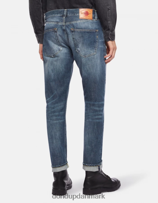 ikon jeans med regulær pasform i stiv denim med kant Mænd 0XD0D0621 blå DONDUP beklædning