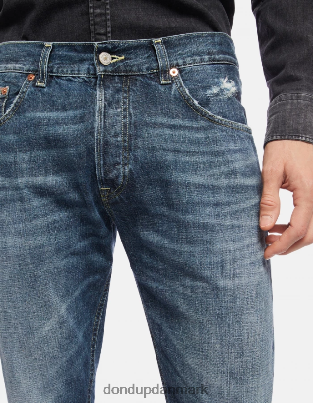 ikon jeans med regulær pasform i stiv denim med kant Mænd 0XD0D0621 blå DONDUP beklædning