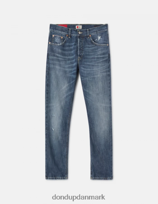 ikon jeans med regulær pasform i stiv denim med kant Mænd 0XD0D0621 blå DONDUP beklædning