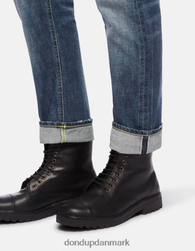 ikon jeans med regulær pasform i stiv denim med kant Mænd 0XD0D0621 blå DONDUP beklædning