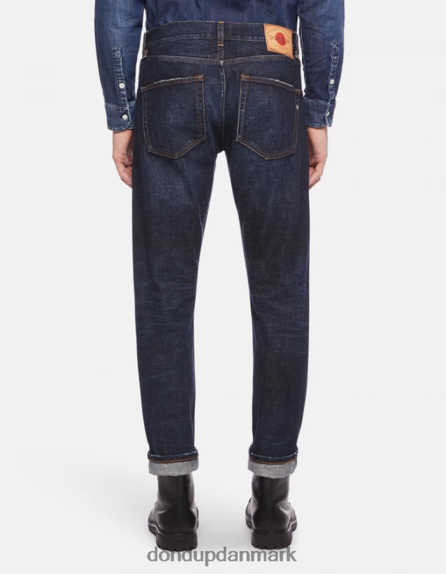 ikon jeans med regulær pasform i stiv denim med kant Mænd 0XD0D0633 blå DONDUP beklædning